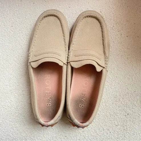 Rothy’s The Driver Penny Loafers in Sesame Beige Tan Size 6.5