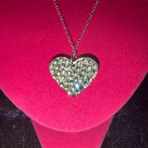 Handmade Bling Rhinestone Sparkle Heart Necklace NWT π