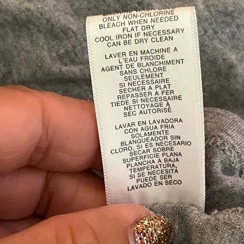 Michael Michael Kors Women's Gray Chain Collar Sleeveless Rayon Blend Top Large