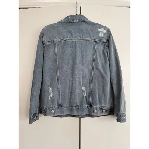 Time and Tru Denim Jacket Distressed Light Wash Women's Size 4