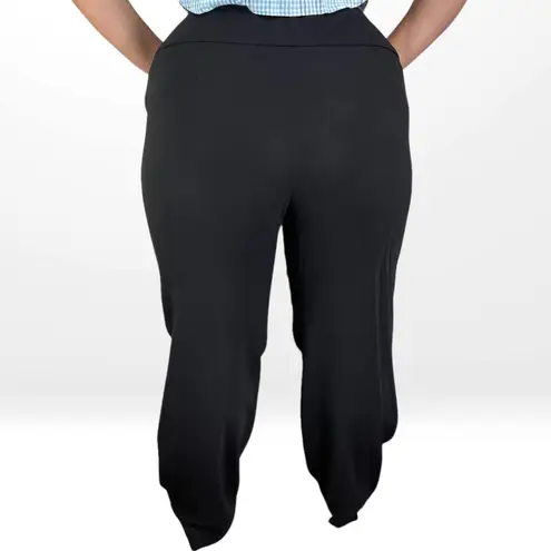 Magaschoni 00s COLLECTION Vintage Black Wool Flat Front Dress Pants