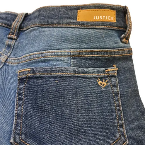 Justice NWT Womens High Waist Stretch Mini Mom Straight Leg Denim Blue Sz 16