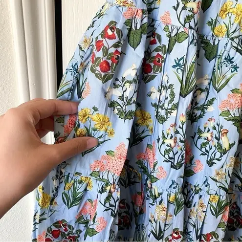 Agua Bendita Palmera Magdalena Dia Floral Midi Dress Multicolor Size Large NWT Blue