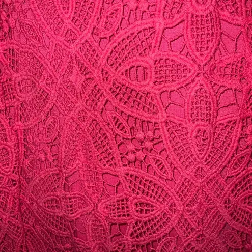Sak’s 5th Avenue 5/48 Flamingo Pink Crochet Spaghetti Straps Sleeveless Dress
