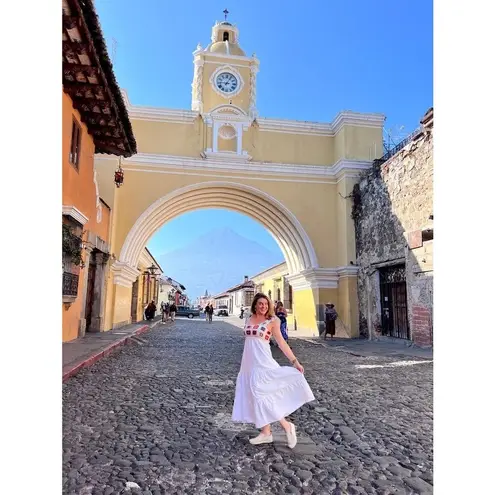 Slate + Willow White Boho Crochet Top Ruffles Flowy Midi Dress Size Medium