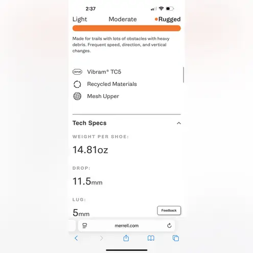 Merrell Women’s Hiking Boots | Gray & Black Trail Shoes | Size 8.5 | NWOT