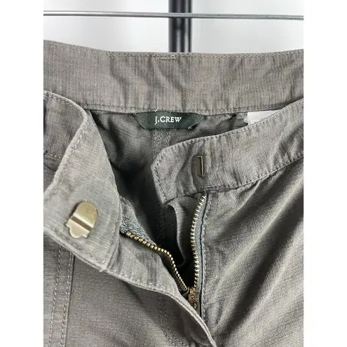 J.Crew  Gray Green City Fit Ripstop Cargo Skinny Flap Pocket Cotton Pants Size 4