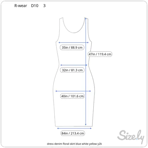 dress denim floral skirt blue white yellow y2k Size 4