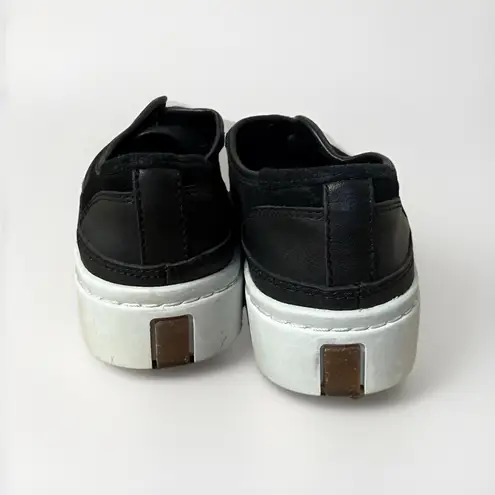 AllSaints Womens 37 Black Suede Slip On Platform Sneakers Casual Streetwear Shoe Size 6.5