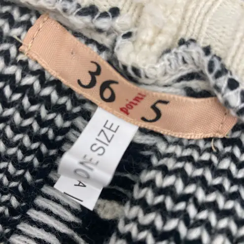 Cottagecore Braided Knit Cardigan Draped Open Front Black Ivory OS Boho Chic Size undefined