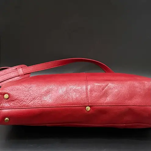 HOBO International Red Leather Katrina Top Handle Envelope Clutch Crossbody Bag