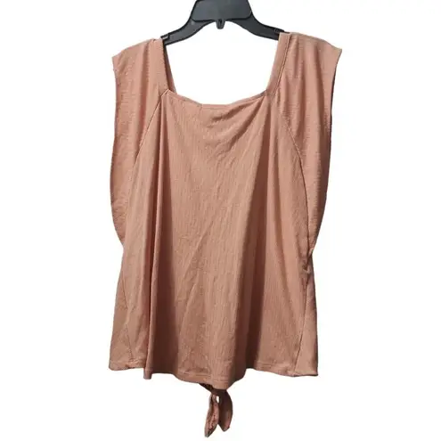 Absolutely Famous Absolutely Famous Tie-Front Top Square Neck Sleeveless Casual Size L