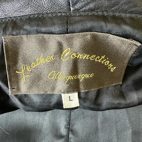 Leather Connections Albuquerque Unique Smooth and Suede Leather Jacket Black Size L
