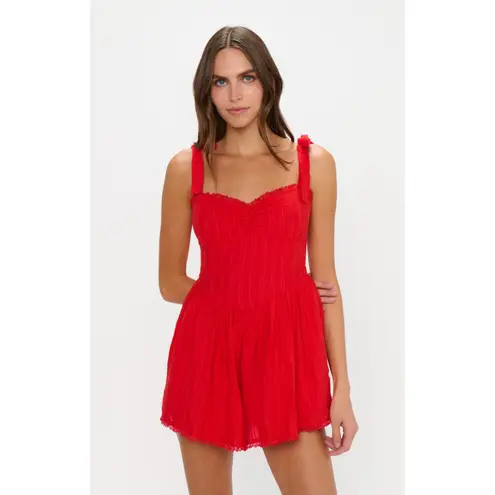 Show Me Your Mumu  Regal Cotton Romper in Red L
