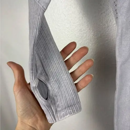 Free People Movement XS Good Karma Long Sleeve Long Sleeve Jumpsuit Ice Grey Gray