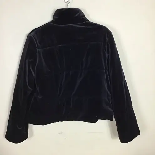 Popsugar Women’s velveteen Black Puffer Jacket Size Medium EUC