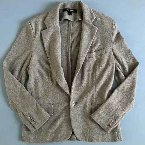 Ralph Lauren Black Label Cashmere Charcoal Gray Single Button Blazer Size M