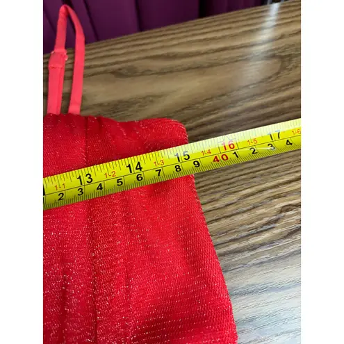 La Scala Red Glitter Sweetheart Fit & Flare Party Dress Women L Holiday Festive Size L