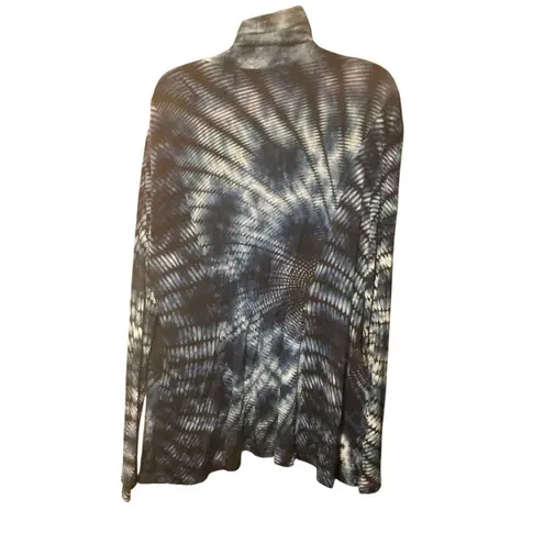 Soft Surroundings blue and white tie-dye open-front cardigan or cover-up, made o