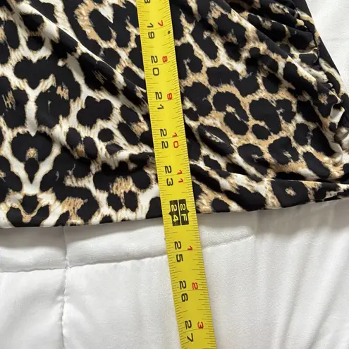 Josephine Chaus Chaus New York Womens Size Small Cheetah Print Wrap Blouse 3/4 Sleeve Vintage