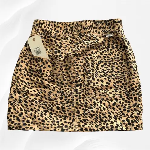 Billabong Leopard Denim Skirt 5 Pocket Size 27 NWT