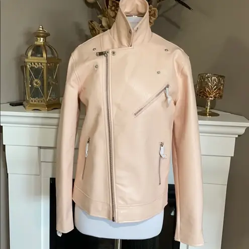 Urban Outfitters  Peach Vegan Leather Moto …