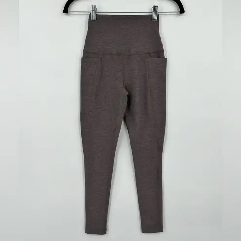 Beyond Yoga Spacedye Out of Pocket High Waisted Midi Leggings Stretch Taupe XXS