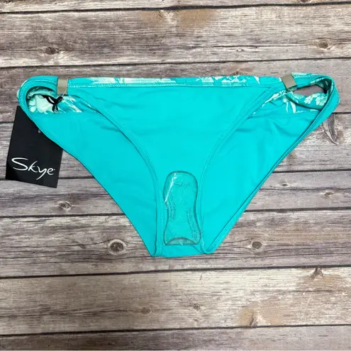 Skye Turquoise Blue Green Ivory Coastal Bandeau Molded Cup Tropical Bikini XL