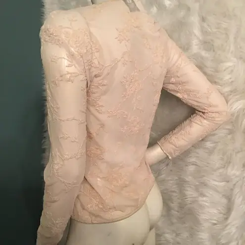 RARE RENFREW SCOTLAND BEADED PEARL SHIMMER SHEER TOP Size undefined