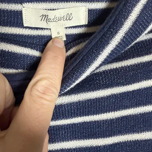 Madewell  Balloon Sleeve Mockneck Stripped Sweater Shirt Sz S