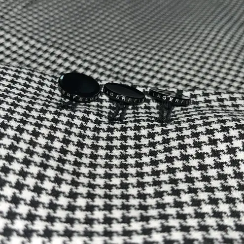 Karl Lagerfeld NWT Size 14 Black & White Houndstooth Print Blazer Jacket