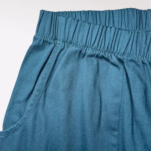 NWT Mainstreet Blues High Rise Pants Stretch Teal Elastic Waist Size 14W Blue