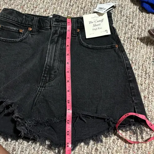 Abercrombie & Fitch NWT  Curve Love The Cutoff High Rise Black Shorts- Size 25 0