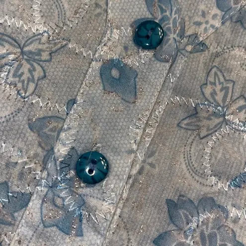 Vintage • pastel blue • modest Ladies floral blouse | Sofistick medium