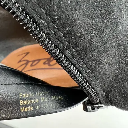 Zodiac black Madison ankle bootie shoe block heel almond toe autumn size 8.5