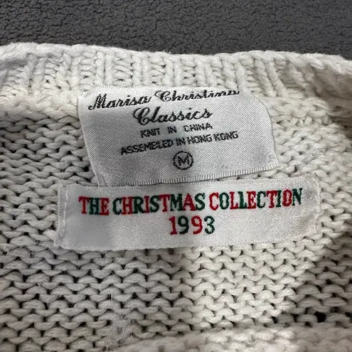 VTG ‘93 Marisa Christina Classics Sz: M Teddy Bear Embellished Christmas Sweater Red Size M
