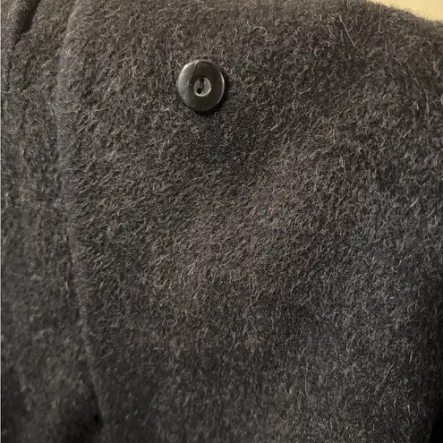 J. Jill x Peruvian Connection Black Long Coat Lamb wool Alpaca! soft chic trench Size M