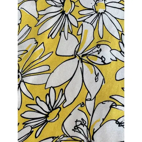 Cable & Gauge Vintage Silk Yellow Floral Cardigan Sweater Large