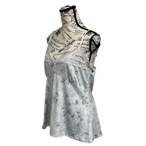 Marilyn Monroe Vintage Y2k Floral Babydoll Cami Beach Coastal Boho Lace Trim XL