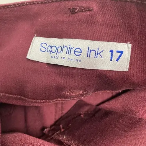 Sapphire Ink ,Burgundy, Size 17, Stretchy, High Rise