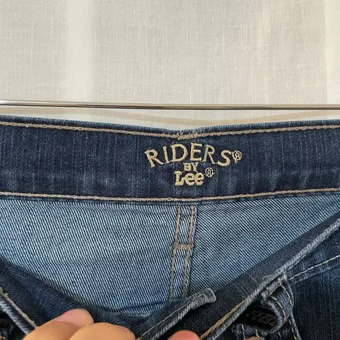 Riders By Lee Women’s Denim Skort Shorts Size 8M Medium Blue Jean Modest Length