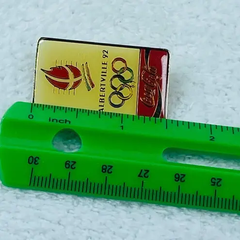 Coca-Cola Albertville France 1992 Winter Olympics Tie Tack Lapel Pin Vintage