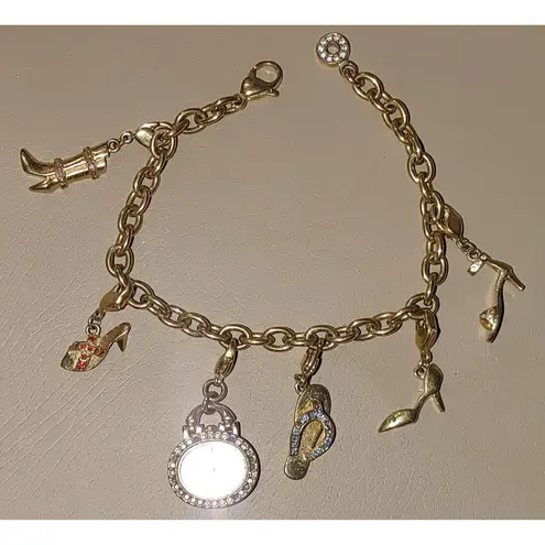 Citizen Watch Charm Bracelet Shoes Silhouette Eco Drive Gold Tone MCM Untested