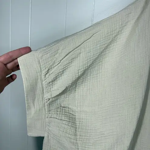 Zenana Outfitters Boutique Beige Lightweight Boxy Oversized Button Down 100% Cotton Top XL