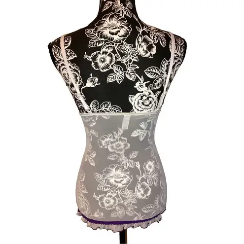 Baci Lingerie Night Gown Lace Sleepwear Sleep Dress Ruffles Purple Size undefined