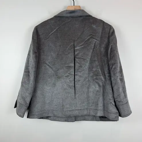 Carlisle Blazer Women's 10 Grey Faux Suede Suit Jacket Classic Preppy Cozy Work