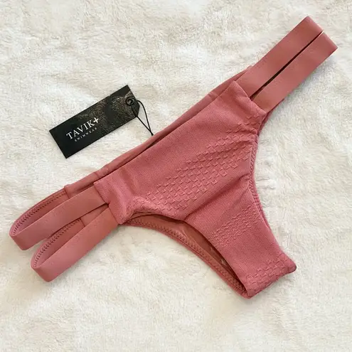 NWT Tavik Chloe Mini Cutout Swim Bottom in Textured Rose