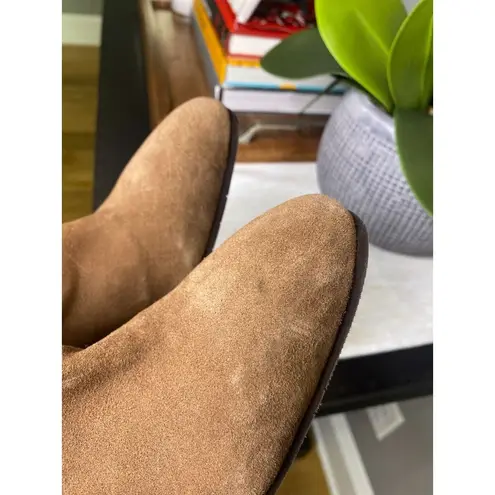 Aquatalia Fayren Suede Ankle Boots Chestnut Women's Size 10.5