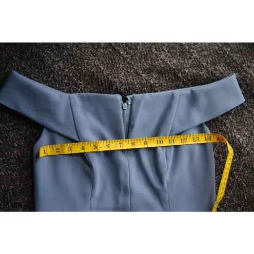 Dessy Collection Vivian Diamond Dress Larkspur Blue Floor length Gown Formal 6