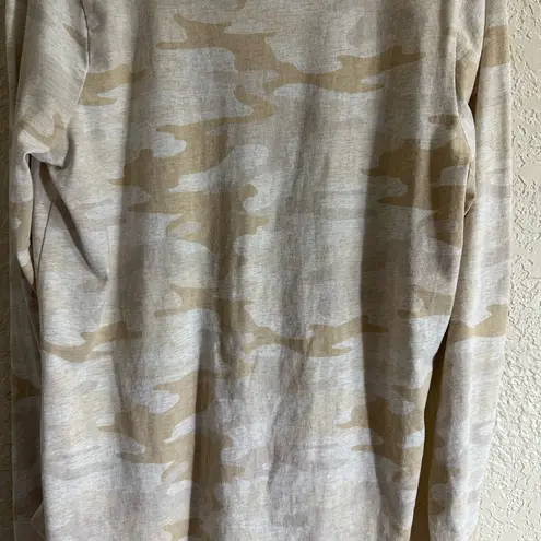 Z Supply  Tan and Beige Camo Long Sleeve Shirt - Size XS